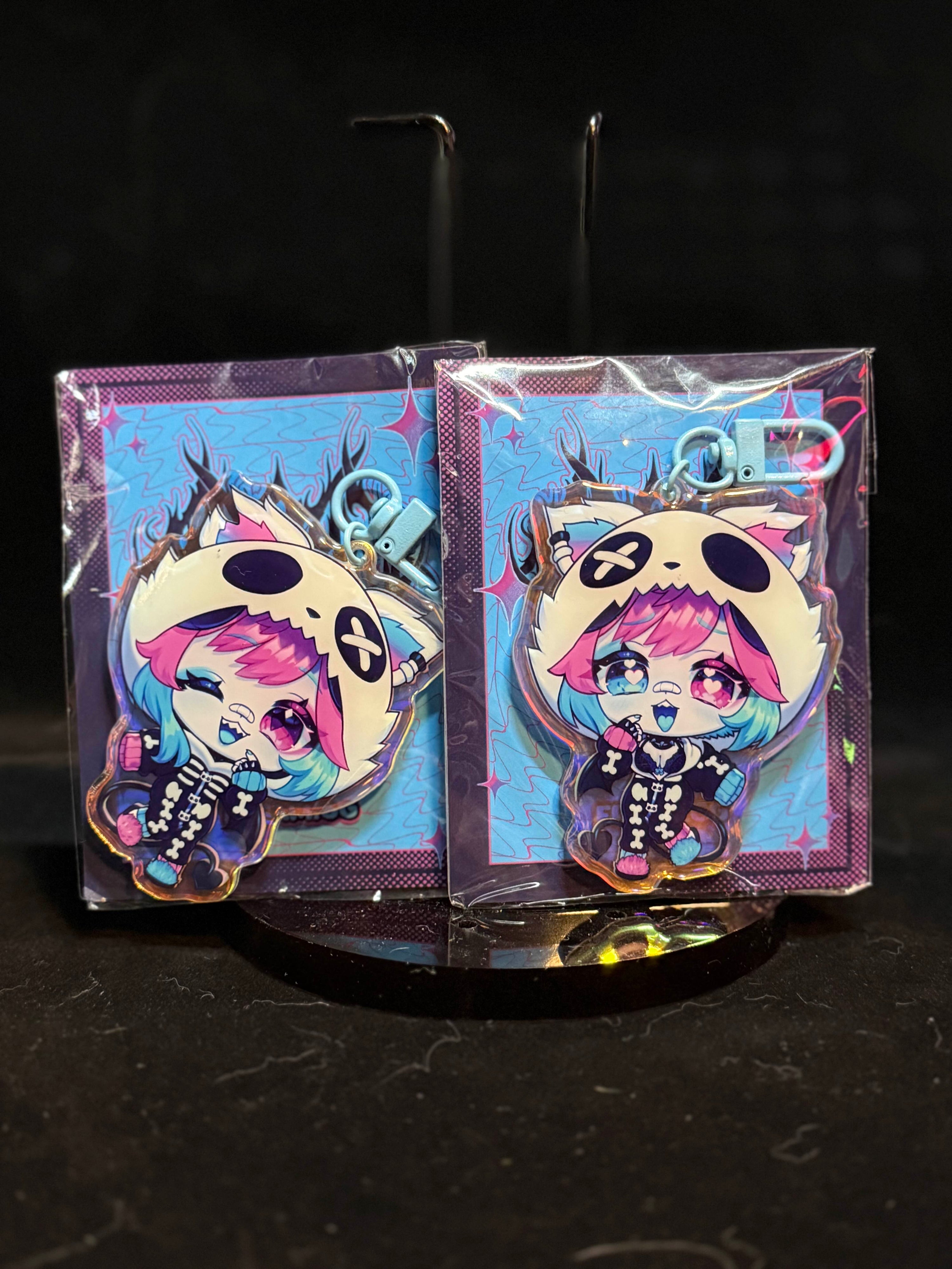 3" SPIKE ONESIE FREAM ✦ RAINBOW ACRYLIC KEYCHAIN